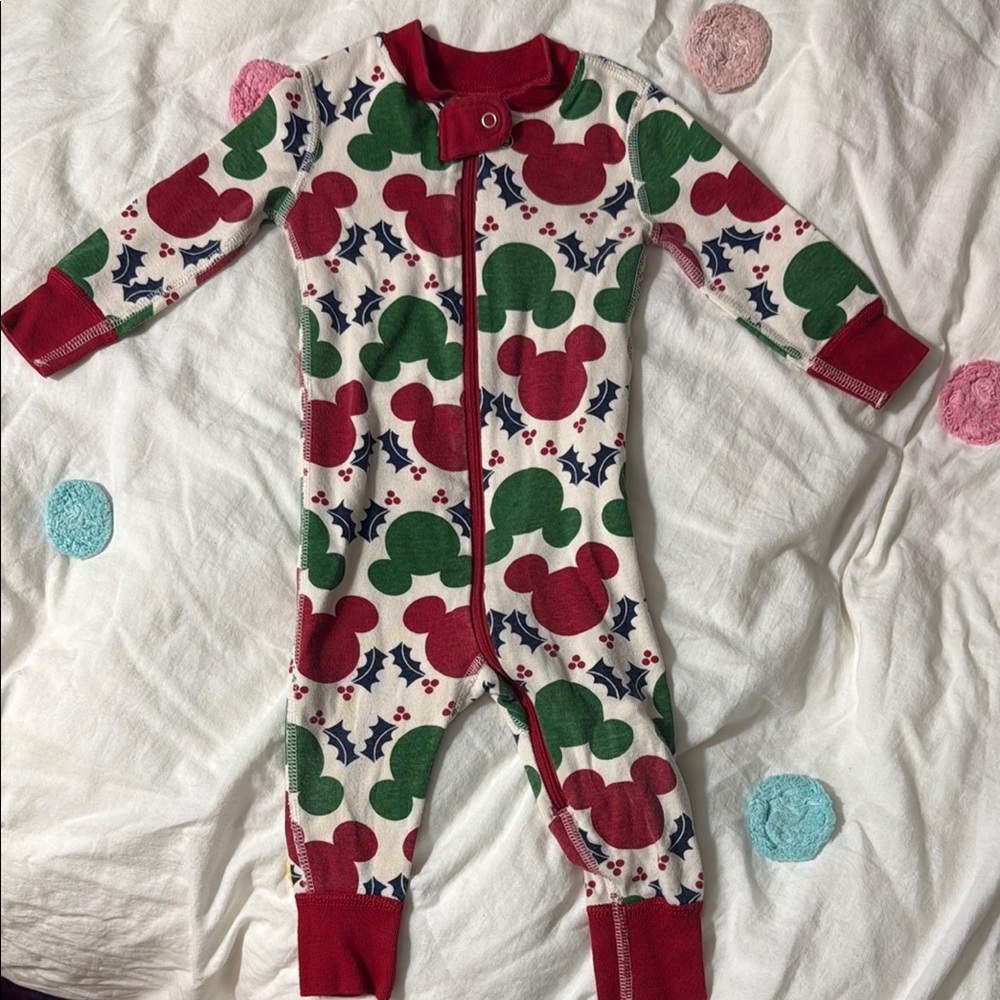 Hanna Andersson Mickey Festive One Piece Jammie 6-12 months